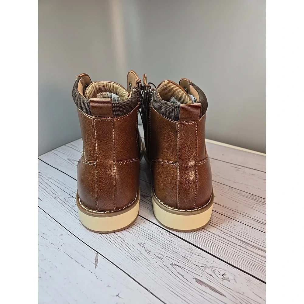 Steve Madden Mens Size 12 Casual High‎ Top Boot Ortholite - Cognac Zipper